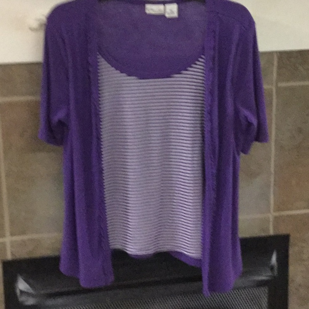 Kim Rogers purple striped shirt - Picture 1 of 4